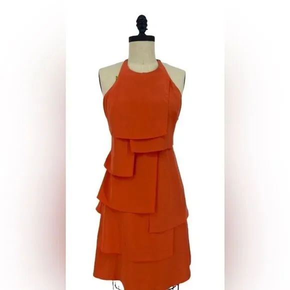 jay godfrey orange dress New Jay Godfrey Silk Maxi Dress Size 0